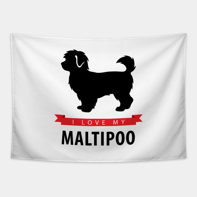 I Love My Maltipoo Tapestry by millersye