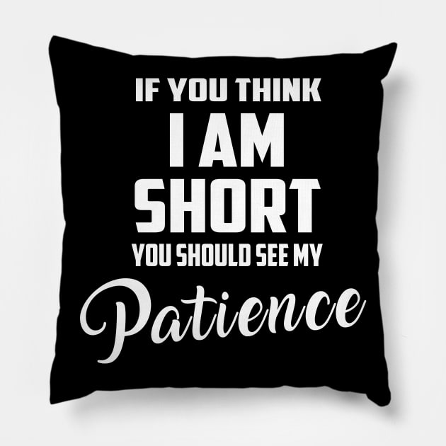 If you think I’m short, you should see my patience Pillow by Lisa L. R. Lyons