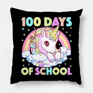 100 Days Of School Unicorn Girls Teacher 100th Day Of School Pillow