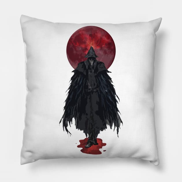 Hunter and Blood Moon Pillow by Scailaret