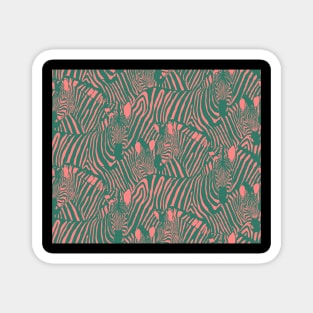 Pink and Teal Zebra Magnet