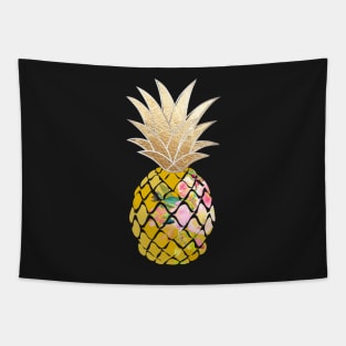 Aloha pineapple, faux gold Tapestry