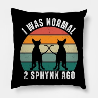 I was normal 2 sphynx ago retro sunset design Pillow