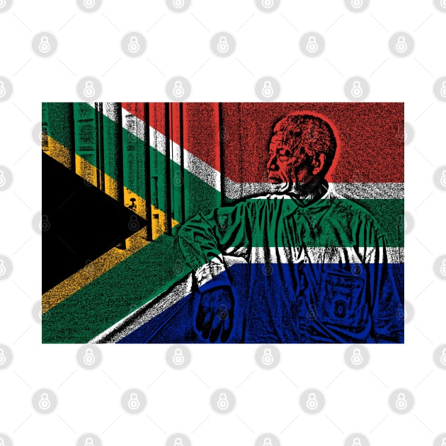 Nelson Mandela South African Flag by Historia