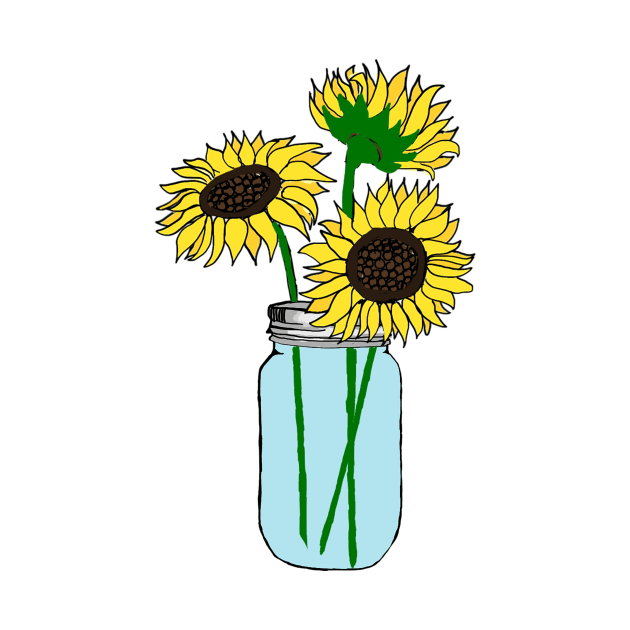 Sunflowers in Blue Jar by lolosenese