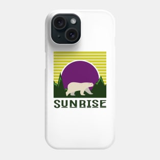 minimalistic blue sunrise with polar bear Phone Case