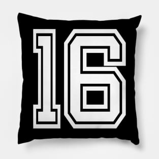 Numbers 16 for a sports team, group, or community Pillow