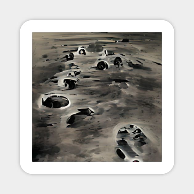 Footprints on the Moon Magnet by Noissymx