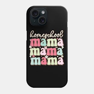 Proud homeschool mama groovy design homeschool mom Phone Case