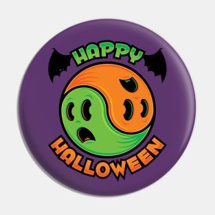 Happy Halloween Ghost Yin-Yang Pin