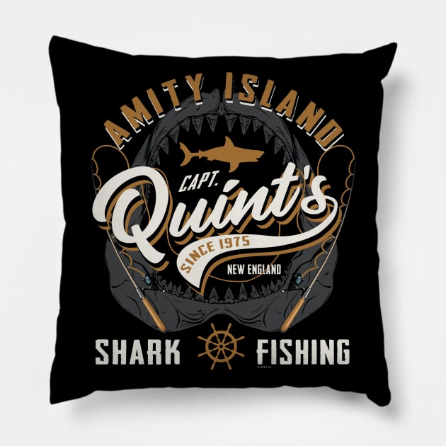 Quint's Shark Fishing Jaw Mouth (Universal © UCS LLC) Pillow by Alema Art