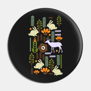 Bunny and deer in the garden Pin