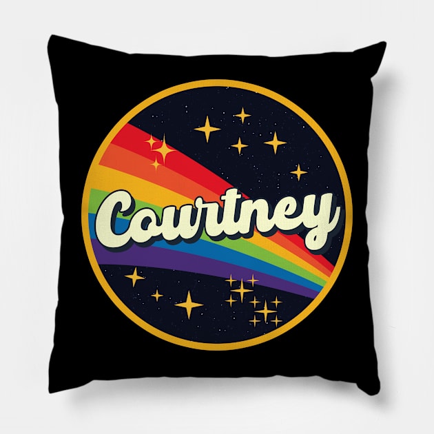 Courtney // Rainbow In Space Vintage Style Pillow by LMW Art