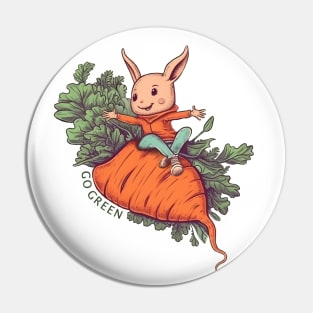 Go Green and live healty, vegan concept illustration Pin