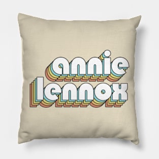 Annie Lennox - Retro Rainbow Typography Faded Style Pillow