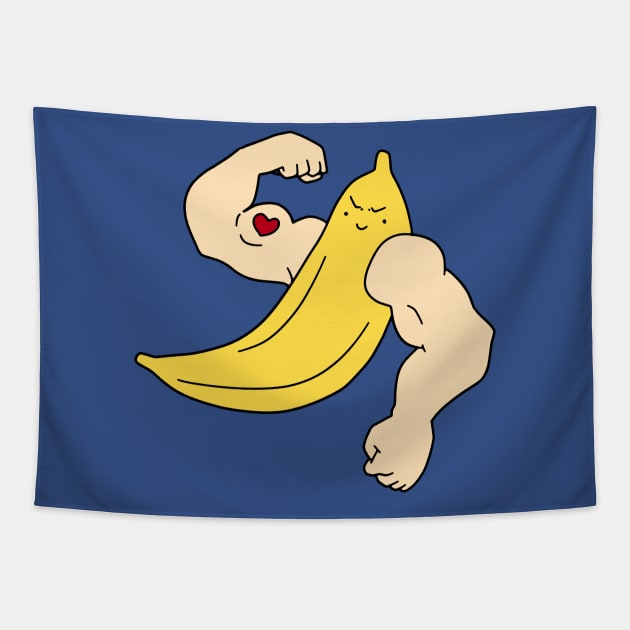 Buff Arms Banana Tapestry by saradaboru