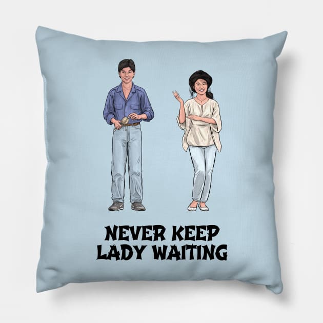 Never Keep Lady Waiting Pillow by PreservedDragons