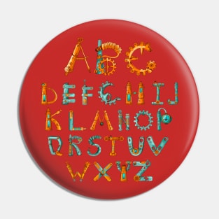 Alphabet Mechanics Pin