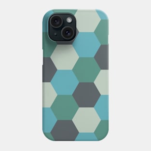 Dark and light green shades, hexagon geometric pattern Phone Case