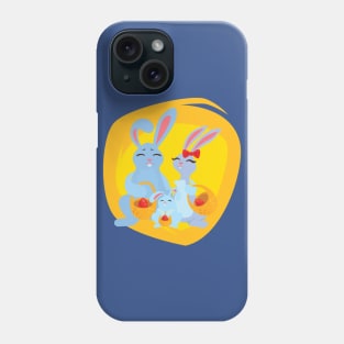 Bunny family holding baskets Phone Case