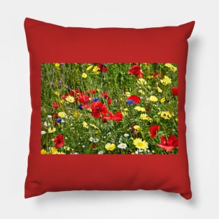 Colourful Wild Flowers Pillow