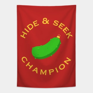 Christmas Pickle Hide and Seek Champion Tapestry