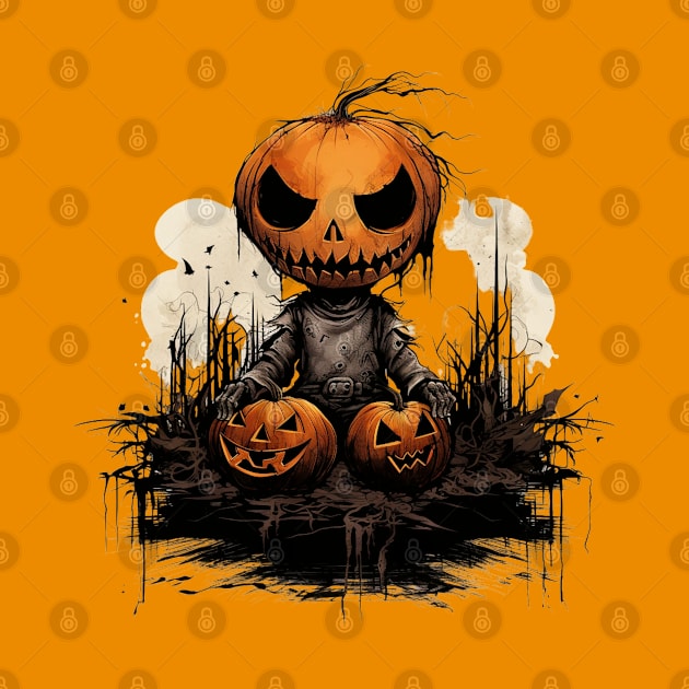 Evil Pumpkin Doll Halloween by FrogandFog