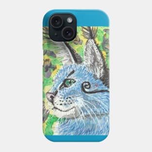 Blue cat face Phone Case