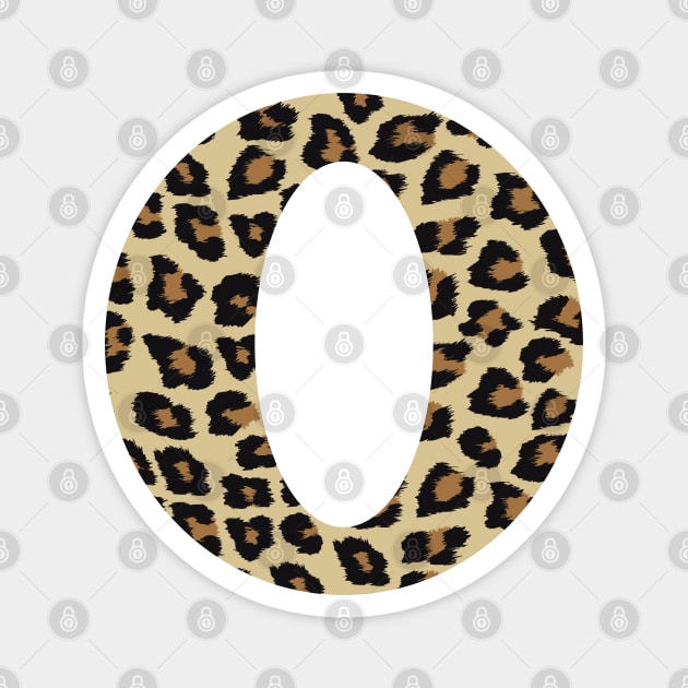 Letter O Leopard Cheetah Monogram Initial Magnet by squeakyricardo