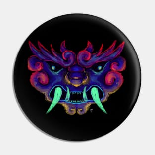 Psychedelic Blue Oni Pin