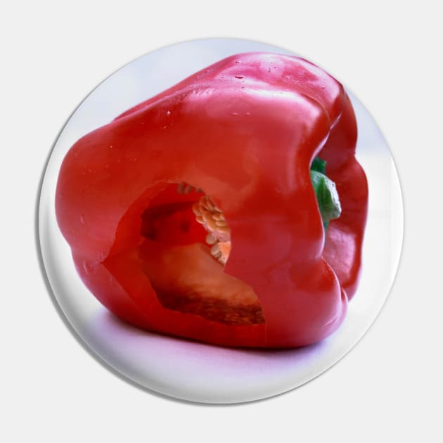 Red pepper with heart Pin by micklyn