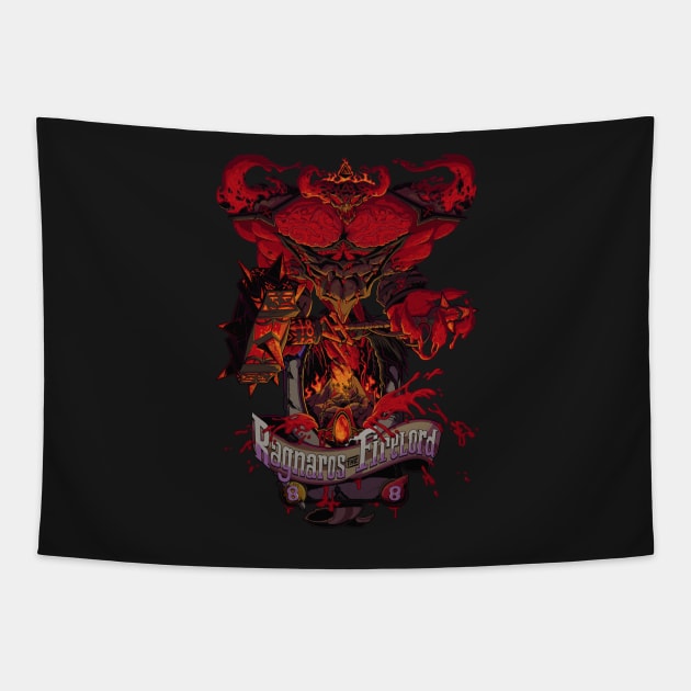 Unofficial Ragnaros Tribute Tee Tapestry by peanutgolem