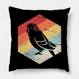 Retro Vintage Parakeet Budgie Parrot Bird Icon Pillow