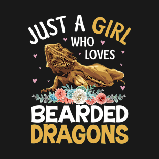 Funny Cute Just a Girl Who Loves Bearded Dragons T-Shirt