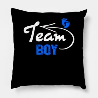 Funny Gender Reveal Team Boy Blue Pregnancy Announcement Pillow