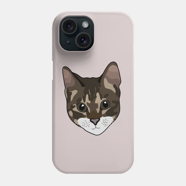 Lovely Tabby Cat Face Phone Case by crankycranium