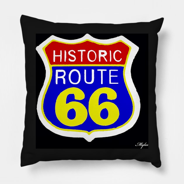 ROUTE 66 Pillow by Overthetopsm