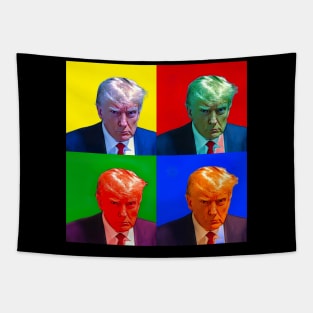 Trump Mugshot Andy Warhol Tapestry