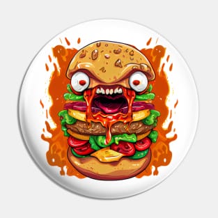 Angry For A Burger Attack Pin