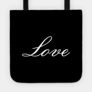 A Beautiful Modern Script Of Love With Red Color Background Tote