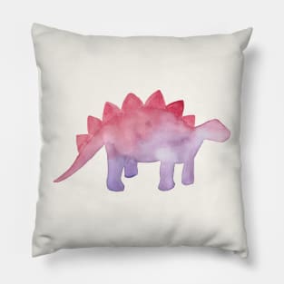 watercolor stegosaurus dinosaur Pillow