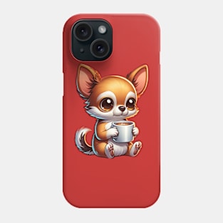 Chihuahua Dog Drinking Coffee Phone Case