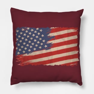 Flag of USA in vintage style. Pillow