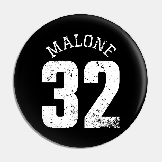 Karl Malone 32 Black and White Distressed Jersey Number BASKETBALL-3 Pin by itsMePopoi