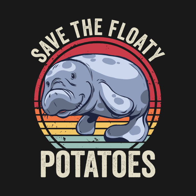 Funny Manatee Save The Floaty Potatoes by Visual Vibes