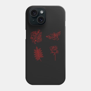 Three Roses Sticker Set Phone Case