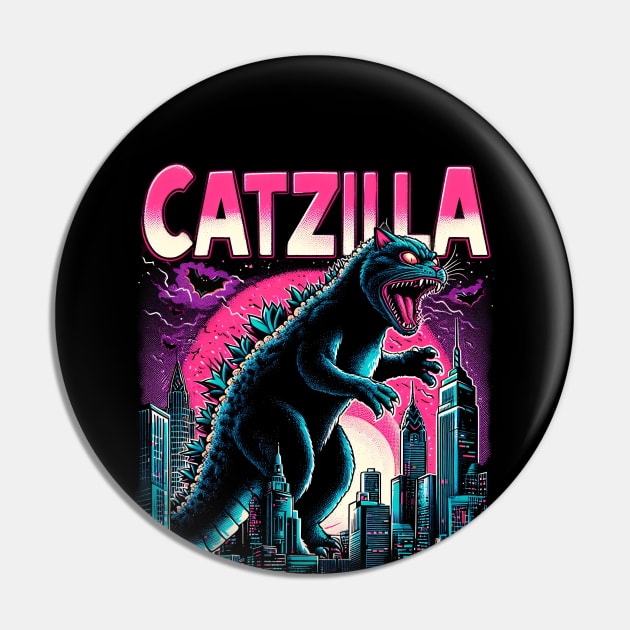 CATZILLA - Epic Battle of Colossal Cats Pin by ANSAN