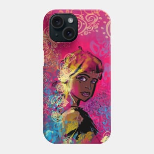 Girl with glowing face Phone Case