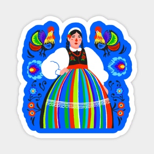 Folk girl Lowiczanka Magnet