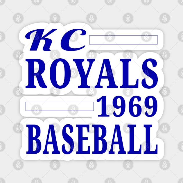 KC Royals Baseball 1969 Classic Magnet by Medo Creations